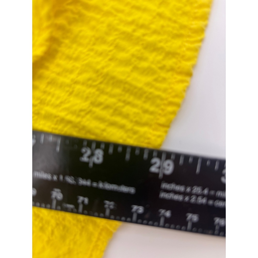 Peck & Peck Women's‎ Yellow Rayon Polyester Blend V-Neck Top Size S - Picture 5 of 6